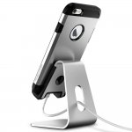Spigen S310 Mobile Stand - дизайнерска алуминиева поставка за мобилни телефони и таблети (сребрист) 2