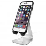 Spigen S310 Mobile Stand - дизайнерска алуминиева поставка за мобилни телефони и таблети (сребрист) 1