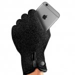 Mujjo Double Layered Touchscreen Gloves Size L - двуслойни качествени зимни ръкавици за тъч екрани (черен) 1