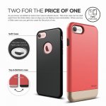 Elago S7 Glide Case + HD Clear Film - поликарбонатов кейс и HD покритие за iPhone 8, iPhone 7 (светлочервен-златист) 1
