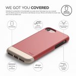 Elago S7 Glide Case + HD Clear Film - поликарбонатов кейс и HD покритие за iPhone 8, iPhone 7 (светлочервен-златист) 7