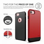 Elago S7 Glide Case + HD Clear Film - поликарбонатов кейс и HD покритие за iPhone 8, iPhone 7 (червен-черен) 5