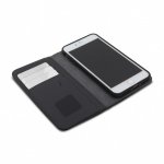 Moshi Overture Flip Wallet Case - кожен/текстилен калъф, тип портфейл и поставка за iPhone 8 Plus, iPhone 7 Plus (черен) 2