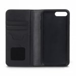 Moshi Overture Flip Wallet Case - кожен/текстилен калъф, тип портфейл и поставка за iPhone 8 Plus, iPhone 7 Plus (черен) 3