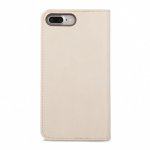 Moshi Overture Flip Wallet Case - кожен/текстилен калъф, тип портфейл и поставка за iPhone 8 Plus, iPhone 7 Plus (бежов) 1