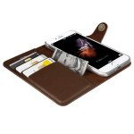 Verus Native Diary Case - кожен калъф (естествена кожа), тип портфейл за iPhone 8, iPhone 7 (тъмнокафяв) 1