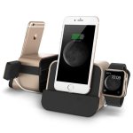 Verus i-Depot Plus Cradle - универсална док станция за iPhone, iPad, Apple Watch и мобилни устройства с microUSB (златиста) 1