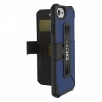 Urban Armor Gear Metropolis - удароустойчив хибриден кейс тип портфейл за iPhone 8, iPhone 7, iPhone 6S, iPhone 6 (черен-син) 2