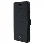 Mercedes-Benz Folio Case - кожен калъф (естествена кожа), тип портфейл за iPhone 8, iPhone 7 (черен) 1