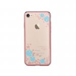 Devia Crystal Joyous Case - поликрабонатов кейс за iPhone 8 Plus, iPhone 7 Plus (с кристали Сваровски) (със сини цветя) 1