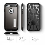 Spigen Slim Armor Case - хибриден кейс с поставка и най-висока степен на защита за iPhone 8, iPhone 7 (тъмносив) 5