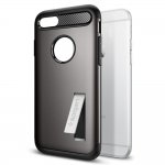Spigen Slim Armor Case - хибриден кейс с поставка и най-висока степен на защита за iPhone 8, iPhone 7 (тъмносив) 3