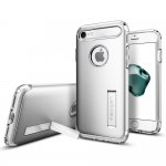 Spigen Slim Armor Case - хибриден кейс с поставка и най-висока степен на защита за iPhone 8, iPhone 7 (сребрист) 8