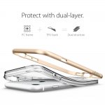 Spigen Crystal Hybrid Case - хибриден кейс с висока степен на защита и поставка за iPhone 8, iPhone 7 (прозрачен-златист) 6