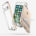 Spigen Crystal Hybrid Case - хибриден кейс с висока степен на защита и поставка за iPhone 8, iPhone 7 (прозрачен-златист) 10