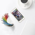 Macally Luxr Soft Case - силиконов (TPU) калъф за iPhone 8, iPhone 7 (прозрачен-златист) 6