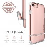 Spigen Flip Armor Case - хибриден кейс с отделение за кр. карти и най-висока степен на защита за iPhone 8, iPhone 7 (розово злато) 3