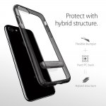 Spigen Ultra Hybrid Case S - хибриден кейс с висока степен на защита и поставка за iPhone 8, iPhone 7 (прозрачен-черен гланц) 2