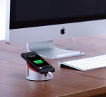 Just Mobile AluCup Deluxe Desktop Stand - поставка с отделение за аксесоари и органаизер за кабели за смартфони и таблети  5