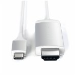 Satechi Aluminum 4K USB-C to HDMI Cable - кабел с поддръжка на 4K за свързване от USB-C към HDMI (сребрист) 2