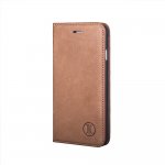 JT Berlin LeatherBook Tegel Case - хоризонтален кожен (естествена кожа) калъф тип портфейл за iPhone XS, iPhone X (кафяв) 1