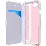 Tech21 Evo Wallet Case - кожен флип калъф с отделящ се силиконов кейс с висока защита за iPhone 8, iPhone 7 (розов) 1