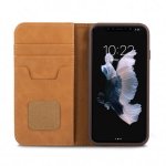 Moshi Overture Case - кожен/текстилен калъф, тип портфейл и поставка за iPhone XS, iPhone X (кафяв) 4