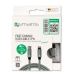 4smarts USB-C to Lightning Cable 1m. - USB-C кабел към Lightning за Apple устройства с Lightning и/или устройства с USB-C (сив) 2