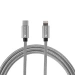 4smarts USB-C to Lightning Cable 1m. - USB-C кабел към Lightning за Apple устройства с Lightning и/или устройства с USB-C (сив) 1