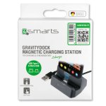 4smarts Magnetic Charging Station GRAVITYDock 10.5W - док станция с магнитни USB-C и MicroUSB конектори (сив) 4