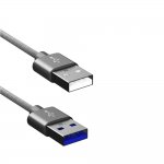 Verus Type-C Cable 3.0 - плетен USB-C кабел за мобилни устройства с USB-C стандарт (тъмносив) 3
