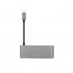 Moshi USB-C Multimedia Adapter - адаптер за свързване от USB-C към HDMI 4K, SD card reader, 2 x USB-A (тъмносив) 2