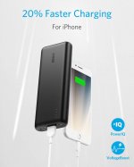 Anker PowerCore 20100 mAh Power Bank с PowerIQ и VoltageBoost - външна батерия с 2 USB изхода за зареждане на мобилни устройства (черен) 2