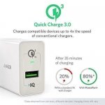 Anker PowerPort+ 1 18W Quick Charge 3.0 USB Charger с PowerIQ - захранване за ел. мрежа с USB изход и технология за бързо зареждане (бял) 1