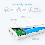 Anker PowerCore 20100 mAh Power Bank с PowerIQ и VoltageBoost - външна батерия с 2 USB изхода за зареждане на мобилни устройства (бял) 3