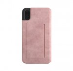 Bugatti Parigi Booklet Case - хоризонтален велурен калъф, тип портфейл за iPhone XS, iPhone X (розов) 1