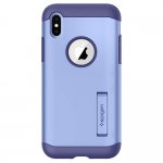 Spigen Slim Armor Case - хибриден кейс с поставка и най-висока степен на защита за iPhone XS, iPhone X (лилав) 3