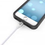 TeckNet P6010 Apple MFi Certified Lightning to USB Cable 10cm. - изключително здрав и качествен плетен Lightning кабел за iPhone, iPad, iPod с Lightning (10 см.) (сребрист) 1