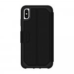 Griffin Survivor Strong Wallet - удароустойчив хибриден кожен калъф с отделение за карти за iPhone XS Max (черен-сив) 2