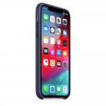 Apple Silicone Case - оригинален силиконов кейс за iPhone XS (тъмносин) 4