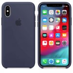 Apple Silicone Case - оригинален силиконов кейс за iPhone XS (тъмносин) 3