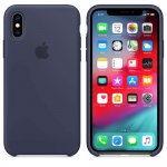 Apple Silicone Case - оригинален силиконов кейс за iPhone XS (тъмносин) 2