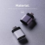 Elago USB-C Male to USB-A 3.0 Female Adapter - алуминиев USB адаптер за MacBook и устройства с USB-C порт (тъмносив) (2 броя) 5