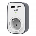 Belkin SurgeCube BSV103 Surge Protector Plug - ел. предпазител с 2 USB порта за зареждане 2.4A на мобилни устройства 2