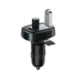 Baseus T-Typed Bluetooth FM Transmitter - блутут FM трансмитер и зарядно за кола за мобилни устройства (черен) 4
