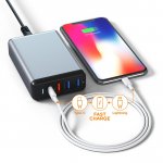 Satechi 75W Multiport Travel Charger - захранване с USB-C изход (60W), QualComm 3.0 изход и 2 x USB изхода за мобилни телефони, таблети и MacBook (сив) 4