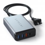 Satechi 75W Multiport Travel Charger - захранване с USB-C изход (60W), QualComm 3.0 изход и 2 x USB изхода за мобилни телефони, таблети и MacBook (сив) 1
