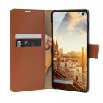 JT Berlin BookCase Kreuzberg Case - хоризонтален кожен (естествена кожа) калъф тип портфейл за Samsung Galaxy S10 (кафяв) 3