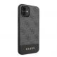 Guess 4G Stripe Leather Hard Case - дизайнерски кожен кейс за iPhone 11 (тъмносив) 4