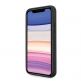 Guess 4G Stripe Leather Hard Case - дизайнерски кожен кейс за iPhone 11 (тъмносив) 5